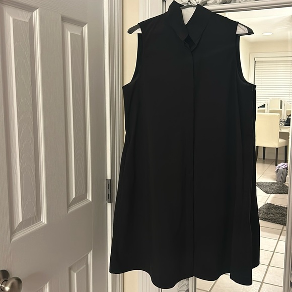 Tuckernuck | NEW Black Sleeveless Charlie Shirt Preppy Mini Dress Size M - Picture 2 of 3